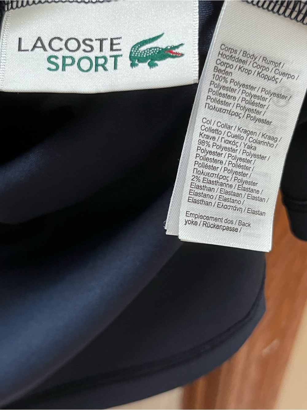 Mint Lacoste Sport Mens Thermo-Regulating Polo Shirt Navy Colorblock Size 3XL - Picture 4 of 10